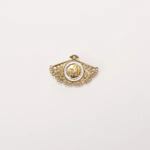 Broche Eventail et Apparition de Lourdes