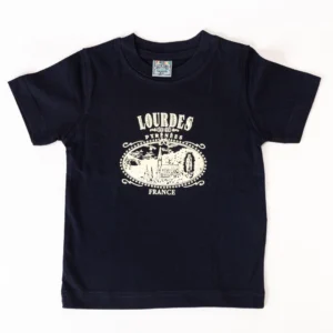 T-shirt enfant noir Lourdes-France