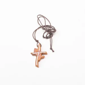 Pendentif croix en olivier