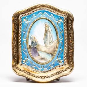 Cadre doré Apparition de Lourdes