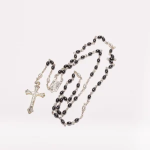 Chapelet perles hématite Lourdes 