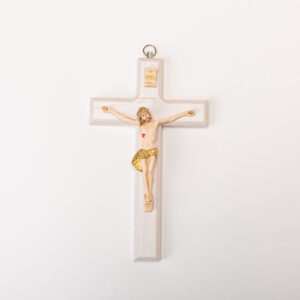 Crucifix bois blanc 17 cm