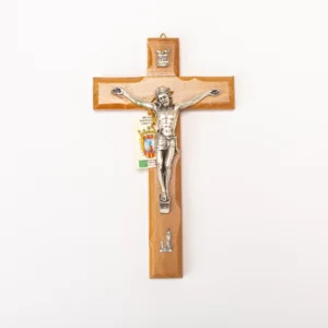 Crucifix olivier biseauté Lourdes