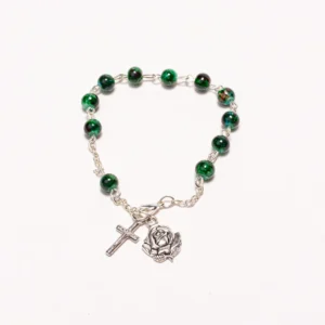 Bracelet Lourdes perles vertes