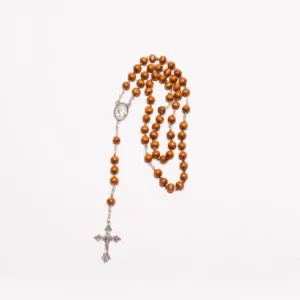 Chapelet bois naturel Lourdes