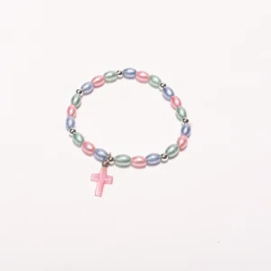 Bracelet avec croix en verre
